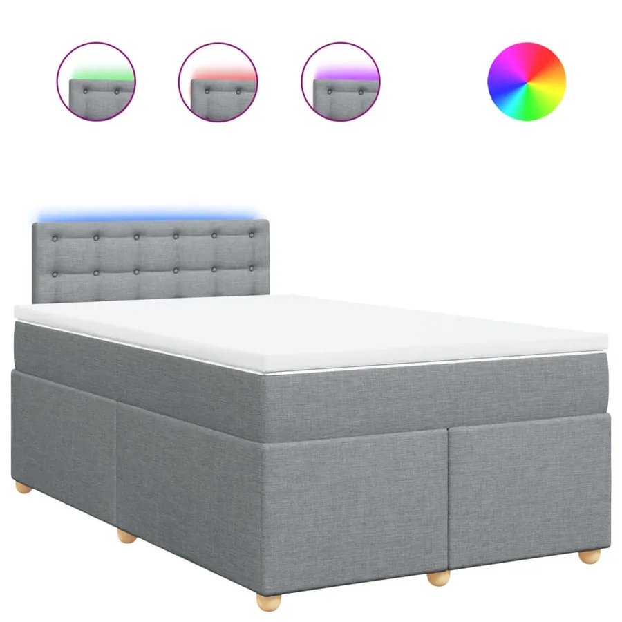 Sommier à lattes de lit avec matelas Gris clair 120x200cm Tissu - 2