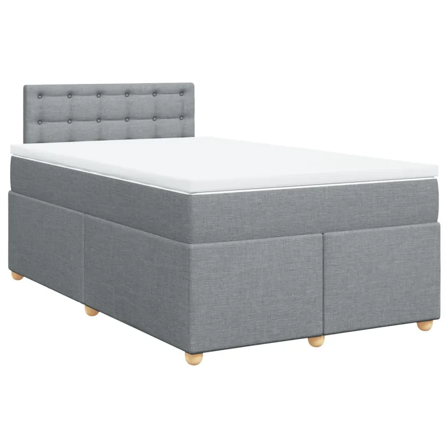 Sommier à lattes de lit avec matelas Gris clair 120x200cm Tissu - 3
