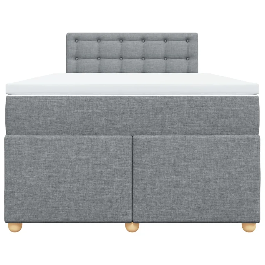 Sommier à lattes de lit avec matelas Gris clair 120x200cm Tissu - 6