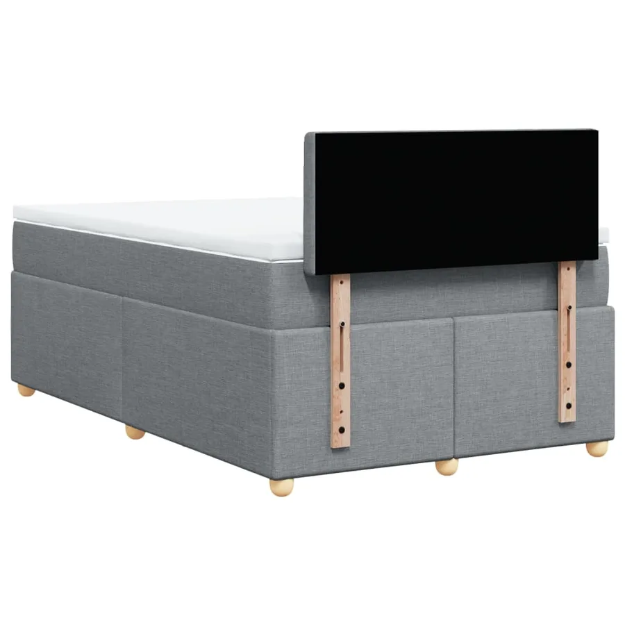 Sommier à lattes de lit avec matelas Gris clair 120x200cm Tissu - 8