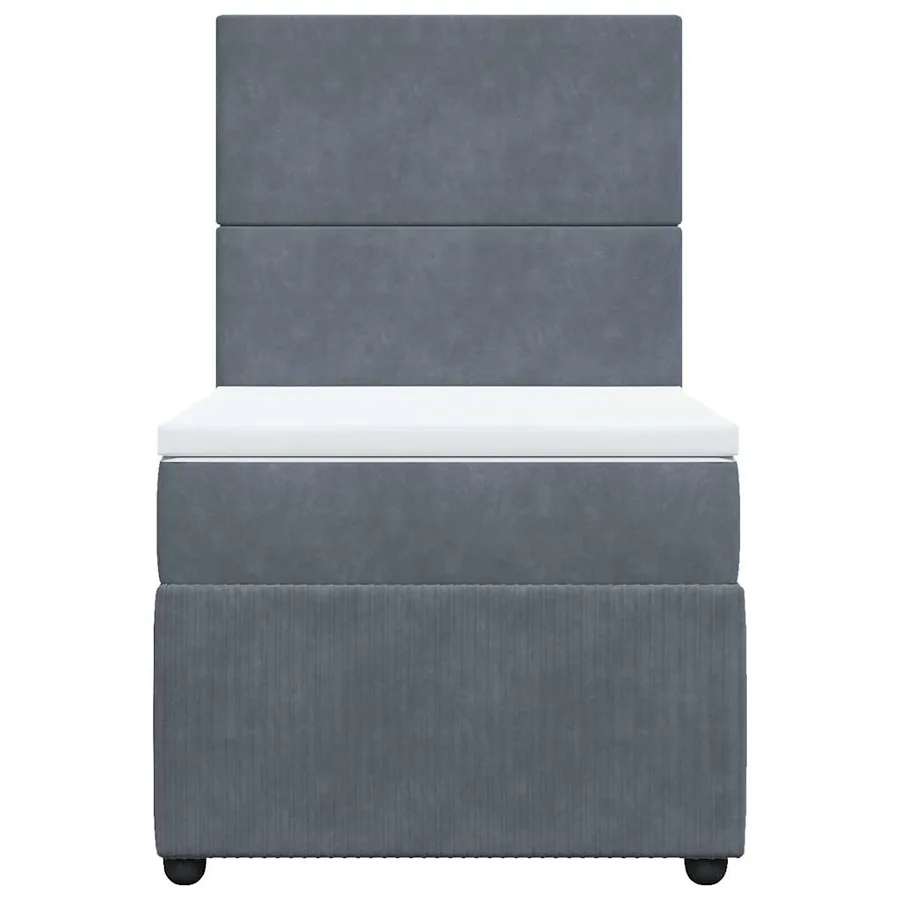 Sommier à lattes de lit et matelas Gris foncé 90x200 cm Velours - 4