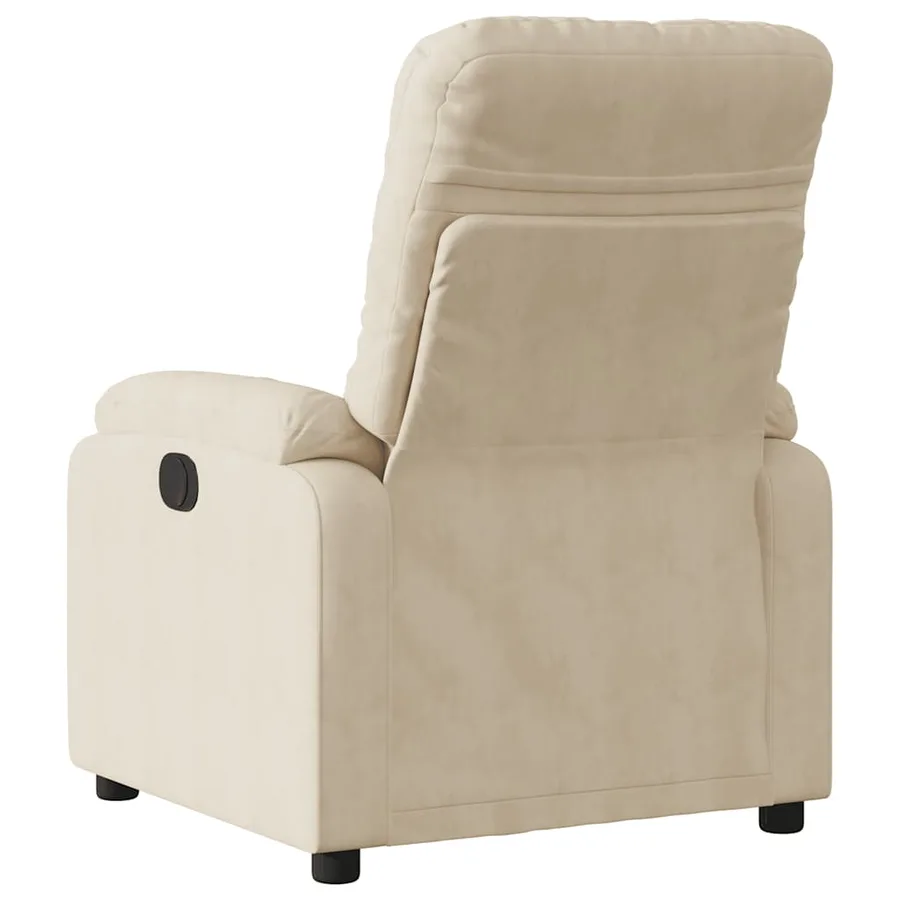 Fauteuil inclinable électrique crème tissu microfibre - 10