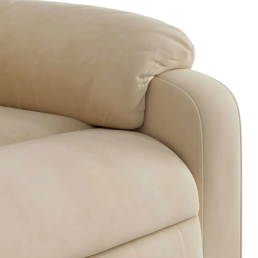 Fauteuil inclinable électrique crème tissu microfibre - 12