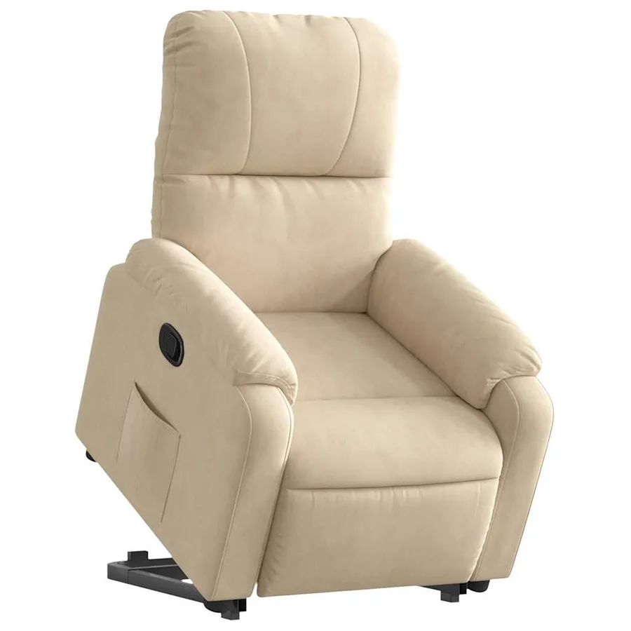 Fauteuil inclinable crème tissu microfibre - 3