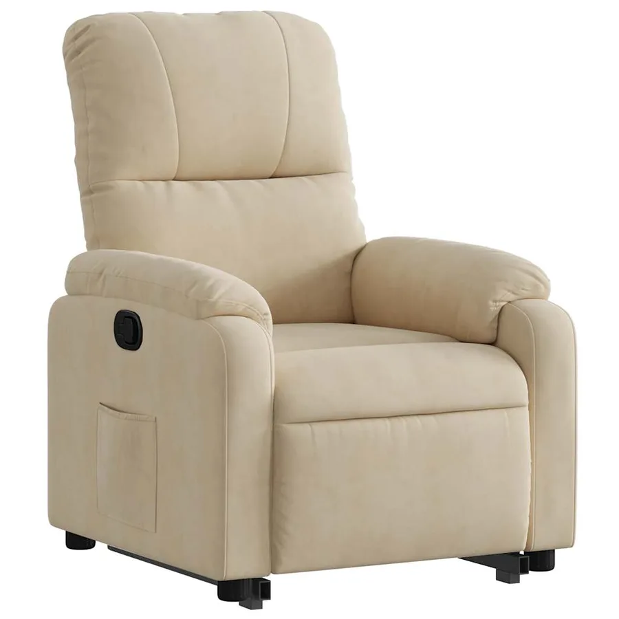 Fauteuil inclinable crème tissu microfibre - 4