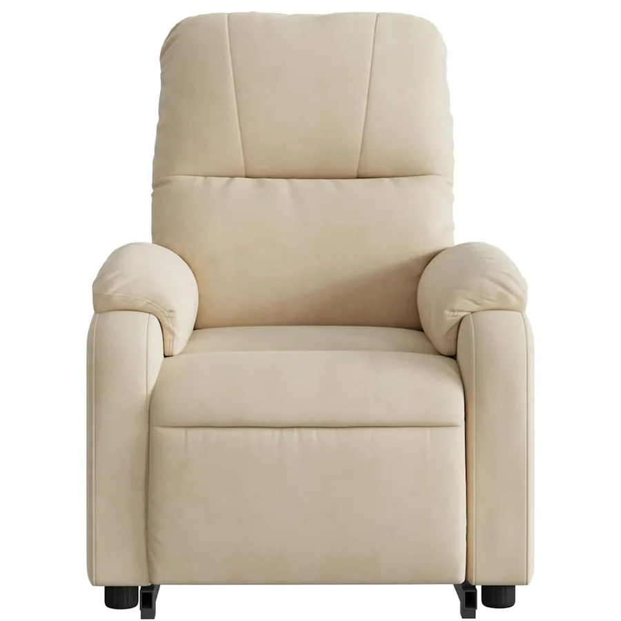 Fauteuil inclinable crème tissu microfibre - 8