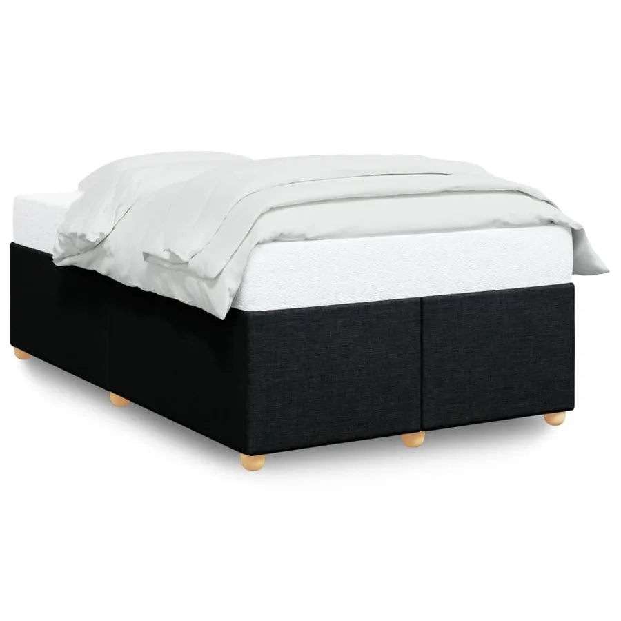Cadre de lit sans matelas noir 120x190 cm tissu - 2