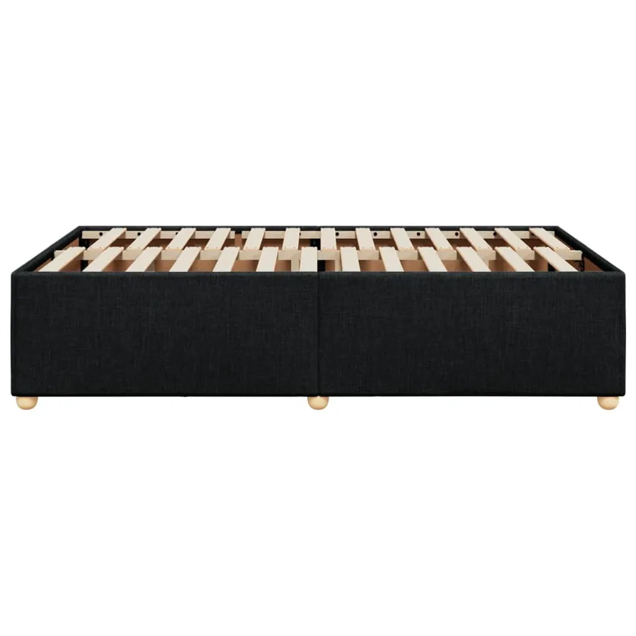 Cadre de lit sans matelas noir 120x190 cm tissu - 5