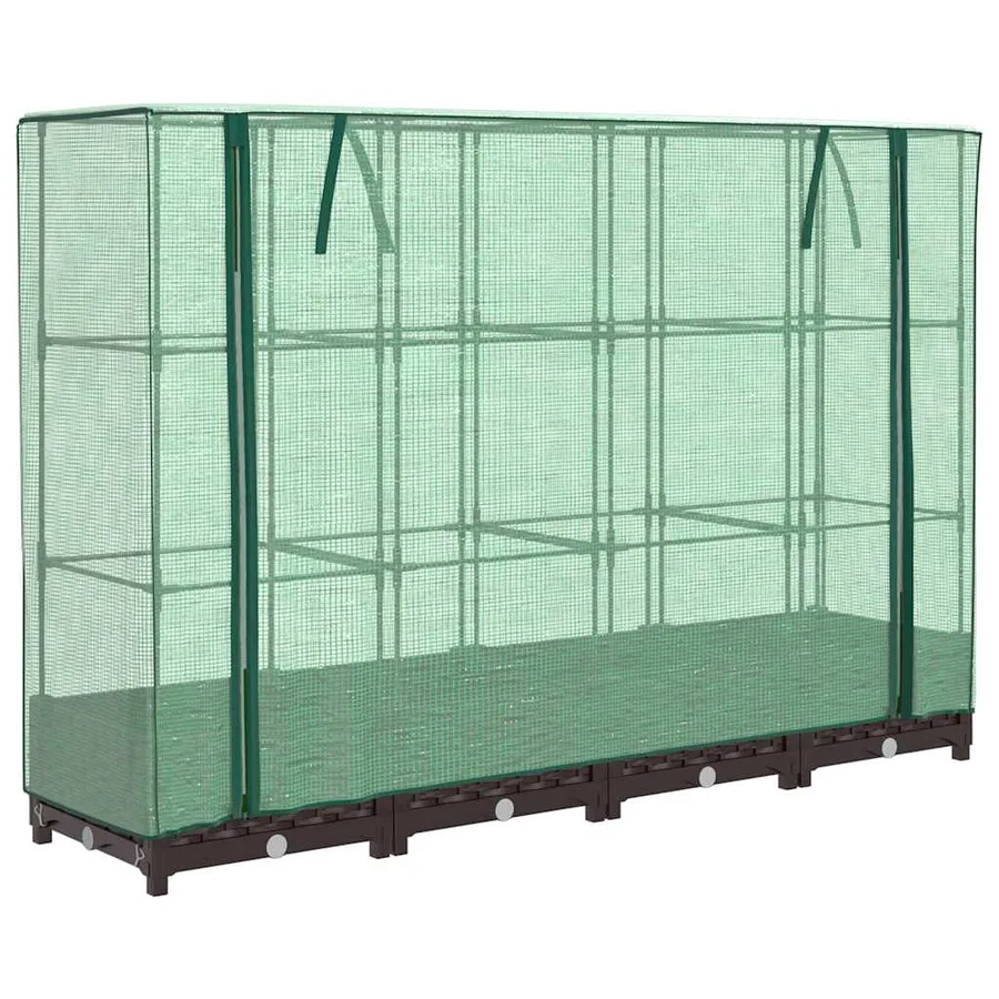 Jardinière surélevée avec housse aspect rotin 160x40x123 cm - 2
