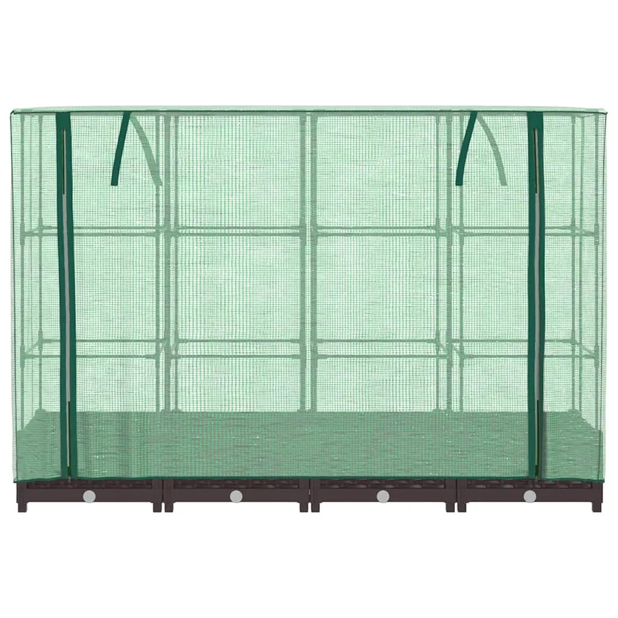 Jardinière surélevée avec housse aspect rotin 160x40x123 cm - 4