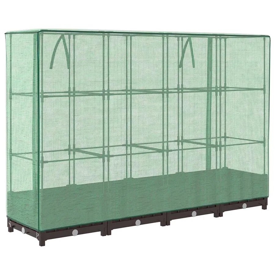 Jardinière surélevée avec housse aspect rotin 160x40x123 cm - 6