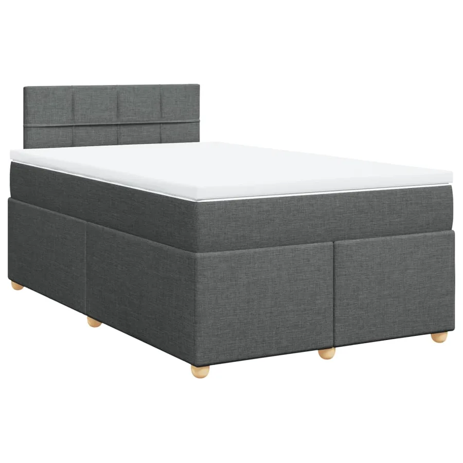 Sommier à lattes de lit avec matelas gris foncé 120x190cm tissu - 2