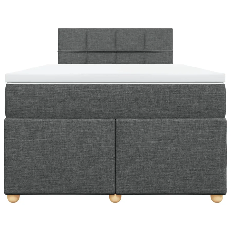 Sommier à lattes de lit avec matelas gris foncé 120x190cm tissu - 4