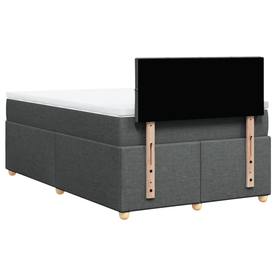 Sommier à lattes de lit avec matelas gris foncé 120x190cm tissu - 6