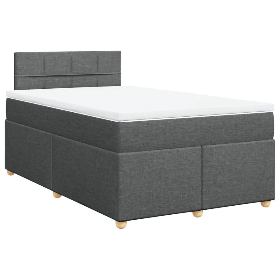 Sommier à lattes de lit avec matelas Gris foncé 120x200cm Tissu - 2
