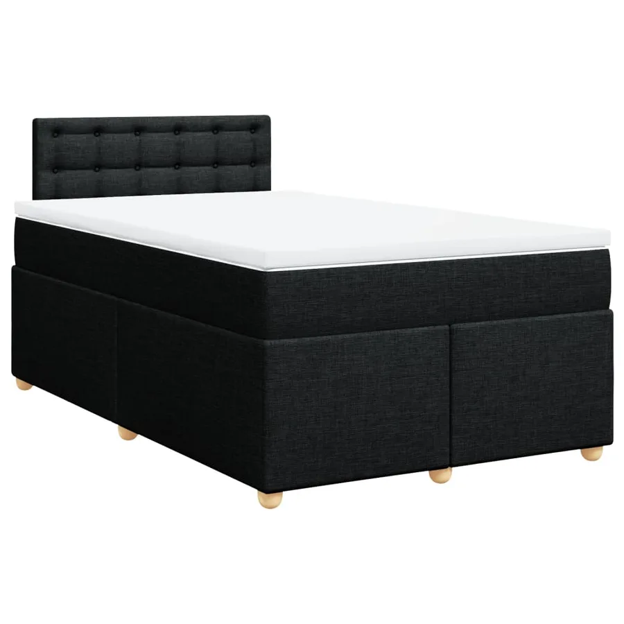 Sommier à lattes de lit avec matelas Noir 120x200 cm Tissu - 3