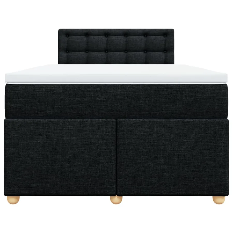Sommier à lattes de lit avec matelas Noir 120x200 cm Tissu - 6