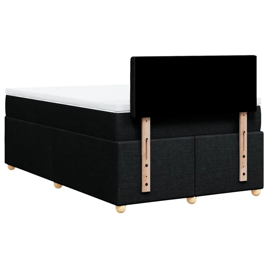 Sommier à lattes de lit avec matelas Noir 120x200 cm Tissu - 8