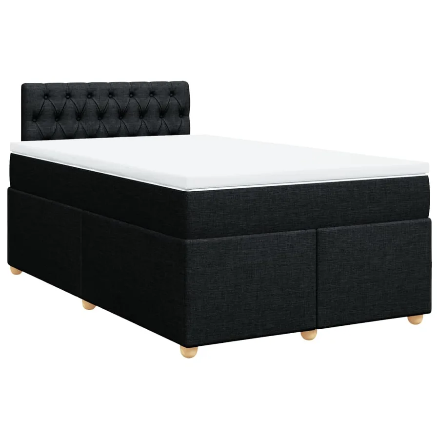 Sommier à lattes de lit avec matelas Noir 120x200 cm Tissu - 3