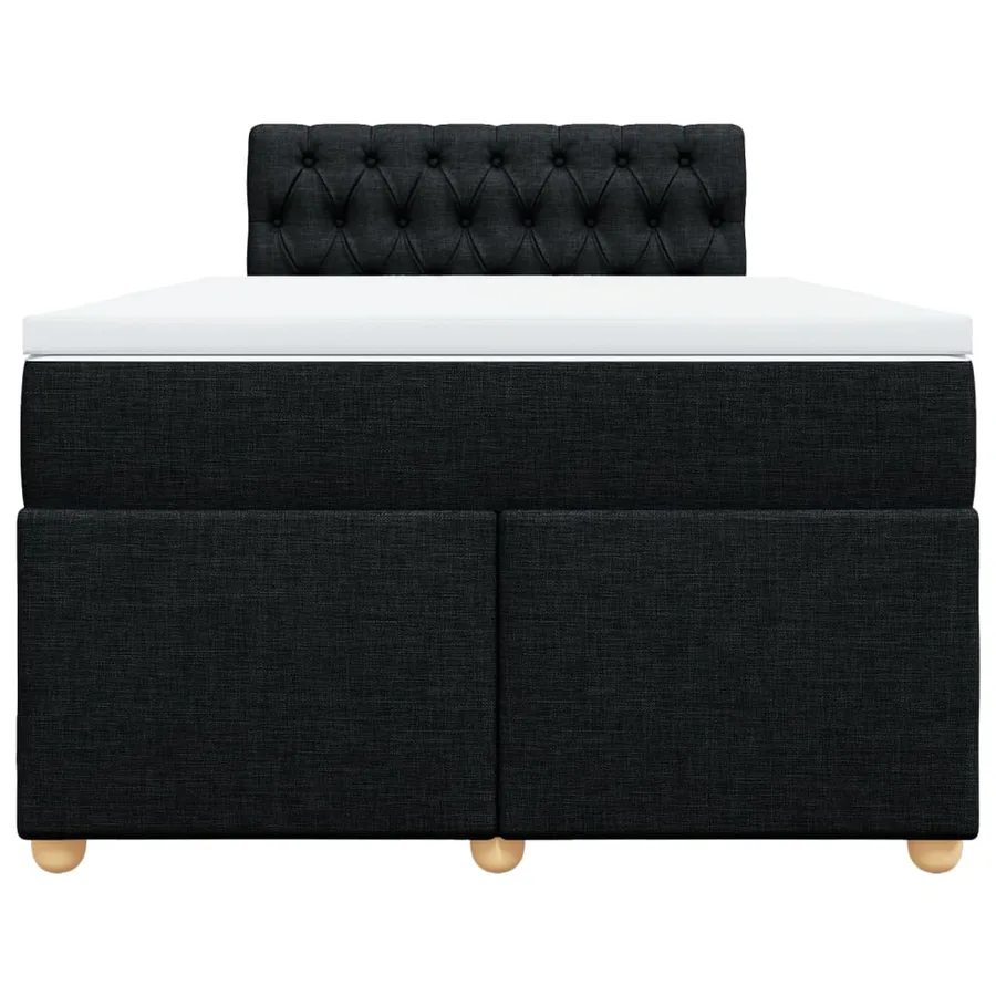 Sommier à lattes de lit avec matelas Noir 120x200 cm Tissu - 6