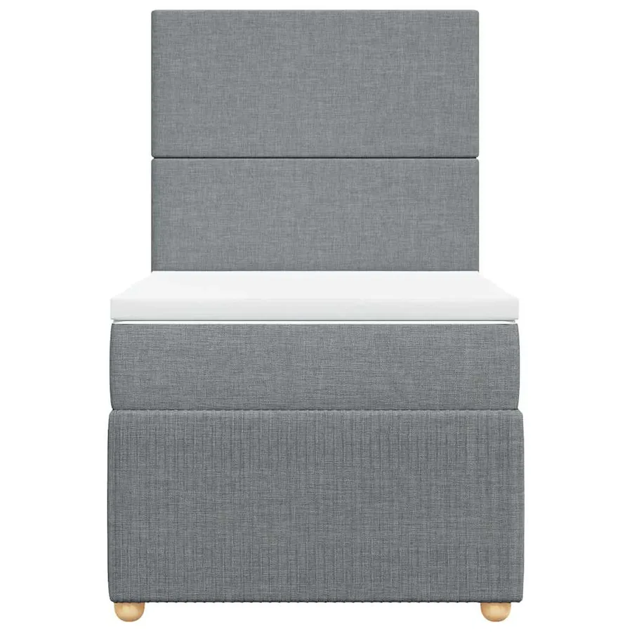 Sommier à lattes de lit et matelas Gris clair 90x190 cm Tissu - 6