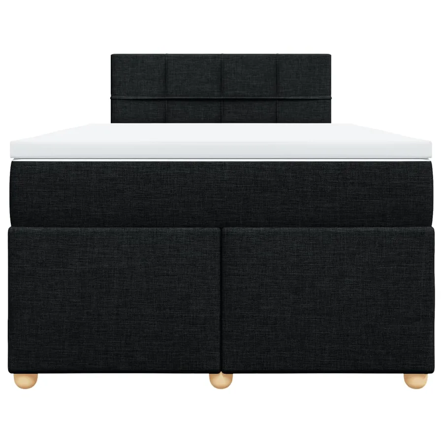 Sommier à lattes de lit avec matelas Noir 120x200 cm Tissu - 6