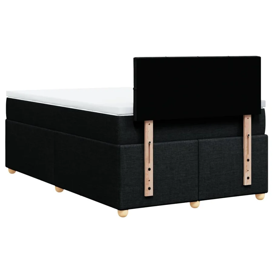 Sommier à lattes de lit avec matelas Noir 120x200 cm Tissu - 8