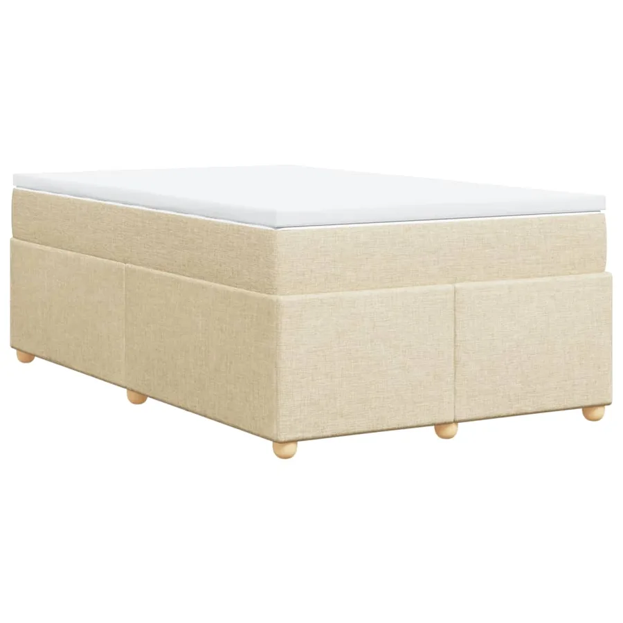 Sommier à lattes de lit avec matelas crème 120x190 cm tissu - 2