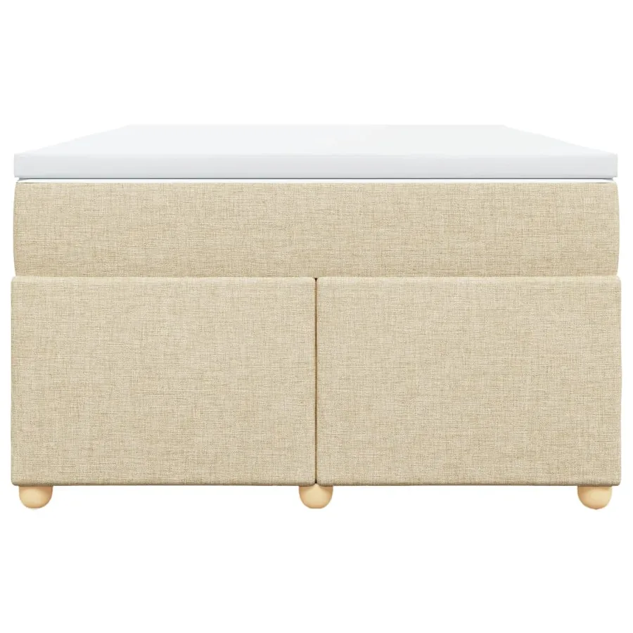 Sommier à lattes de lit avec matelas crème 120x190 cm tissu - 4