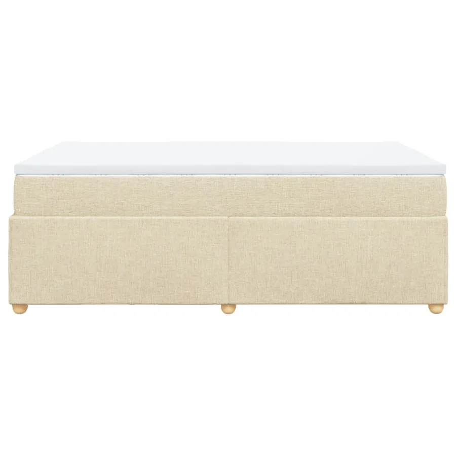 Sommier à lattes de lit avec matelas crème 120x190 cm tissu - 8