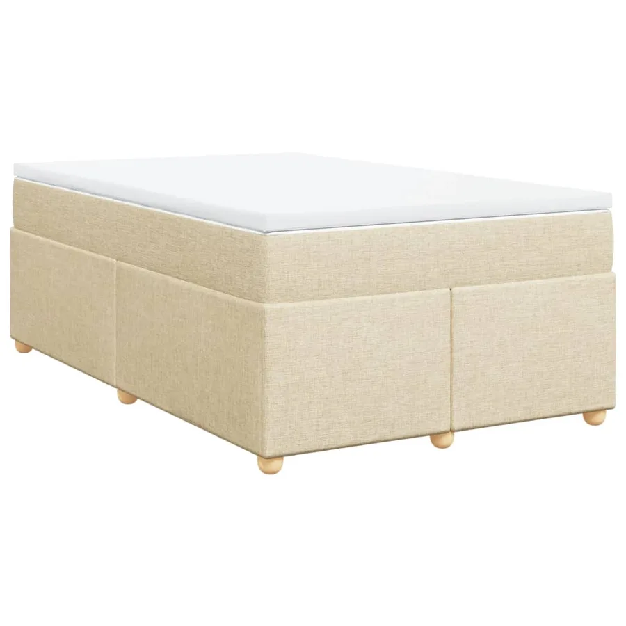 Sommier à lattes de lit avec matelas crème 120x190 cm tissu - 9