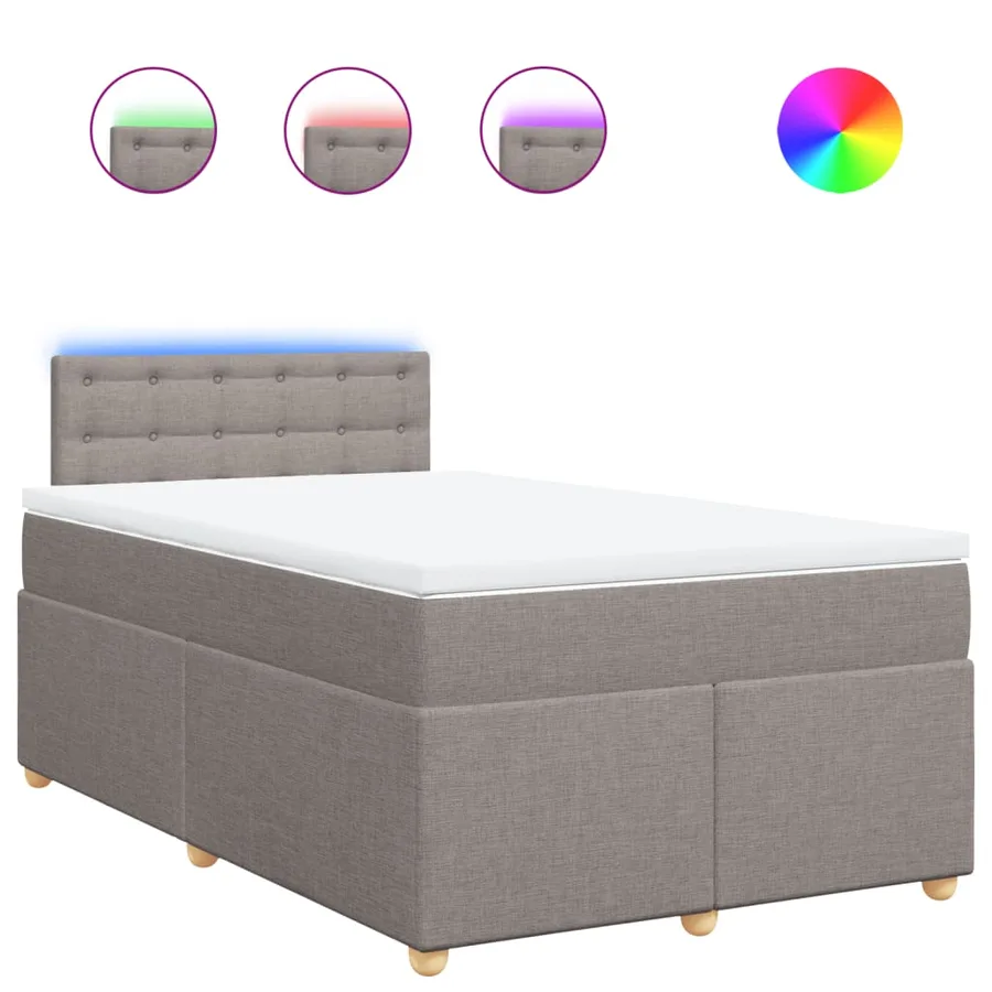 Sommier à lattes de lit avec matelas taupe 120x190 cm tissu - 2