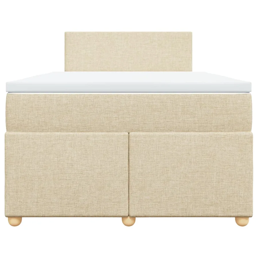 Sommier à lattes de lit avec matelas crème 120x190 cm tissu - 4