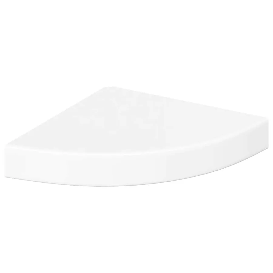 Étagères d'angle flottantes 2 pièces Blanc brillant 25 x 25 x 3,8 cm MDF - 5