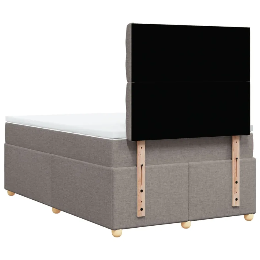 Sommier à lattes de lit avec matelas taupe 120x190 cm tissu - 6