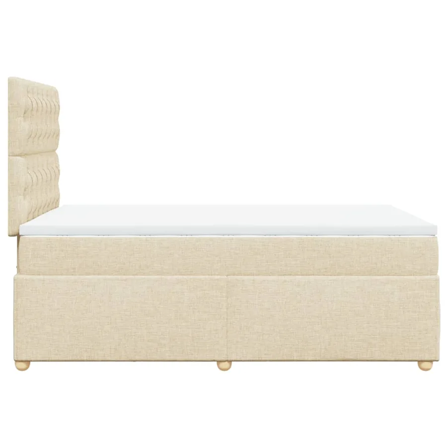 Sommier à lattes de lit avec matelas crème 120x190 cm tissu - 7