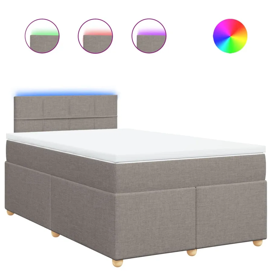 Sommier à lattes de lit avec matelas taupe 120x190 cm tissu - 2