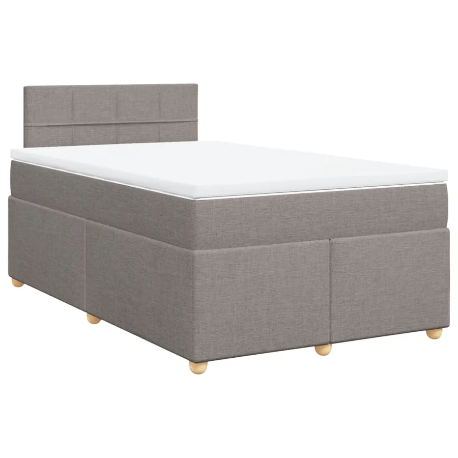 Sommier à lattes de lit avec matelas taupe 120x190 cm tissu - 3