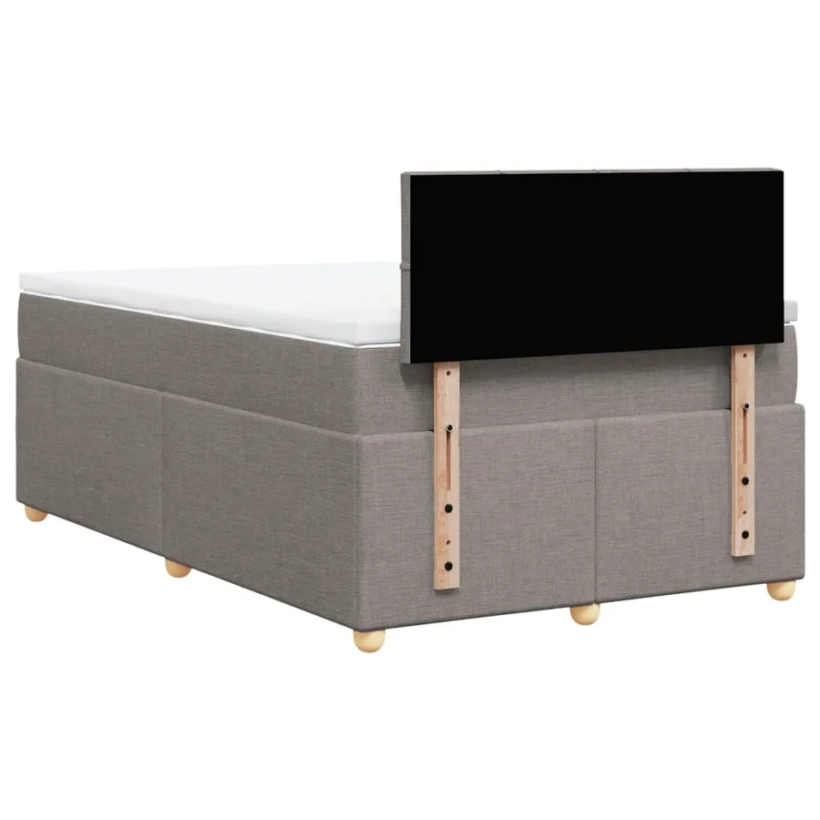 Sommier à lattes de lit avec matelas taupe 120x190 cm tissu - 8