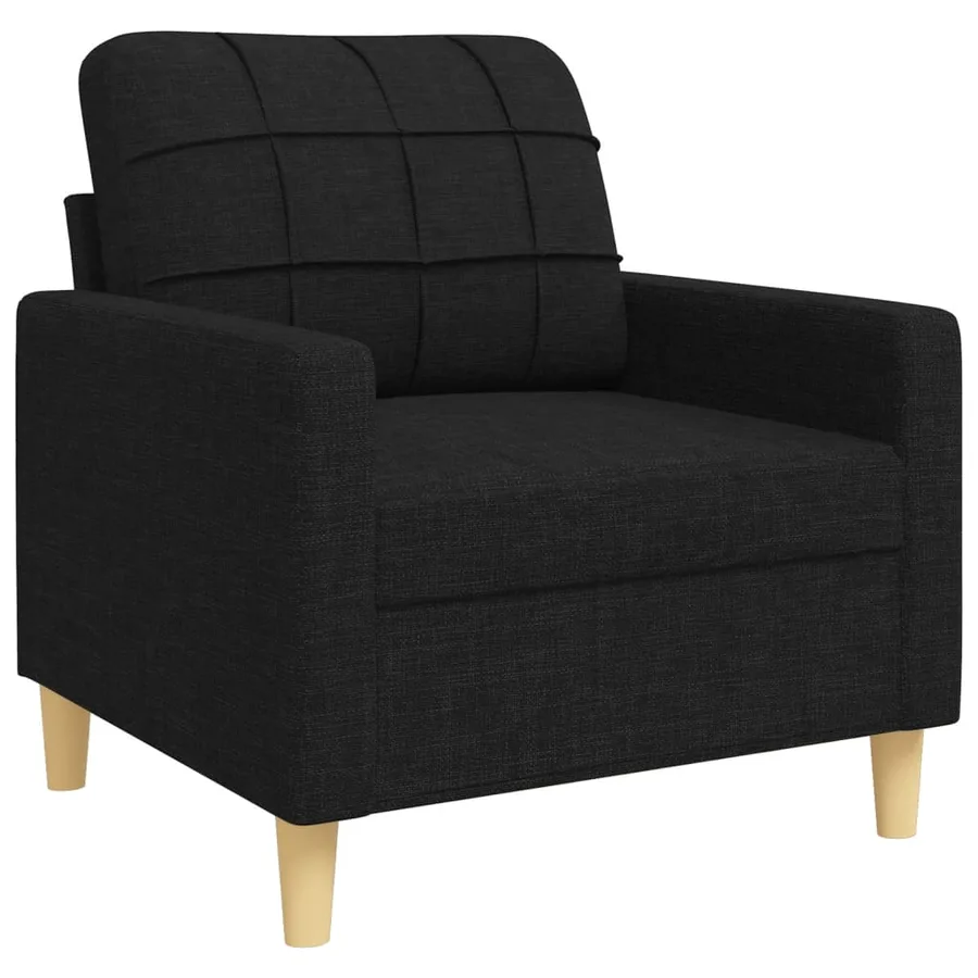 Ensemble de canapés 3 pcs avec coussins décoratifs noir tissu - 4