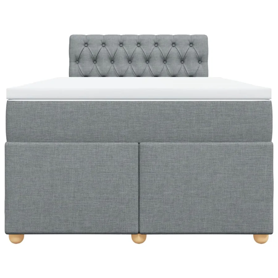 Sommier à lattes de lit avec matelas Gris clair 120x200cm Tissu - 6