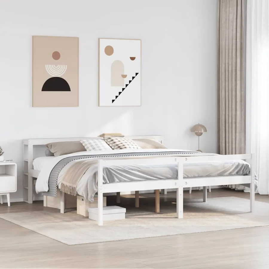 Lit pour personne âgée avec tête de lit sans matelas 200x200 cm