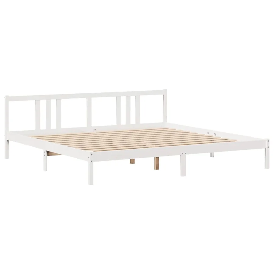 Cadre de lit avec tête de lit sans matelas blanc 200x200 cm - 7