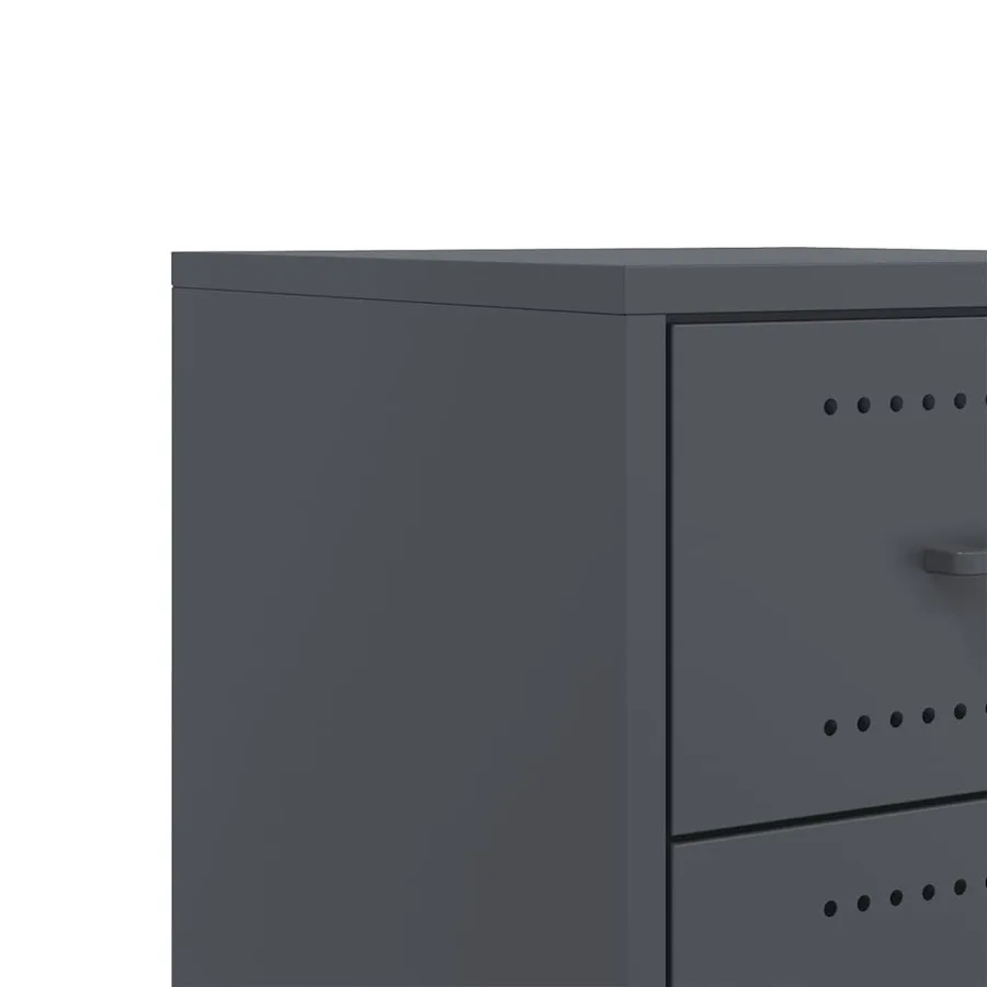 Table de chevet anthracite 36x39x43,5 cm acier - 10