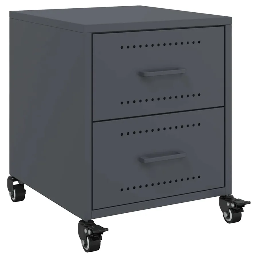 Table de chevet anthracite 36x39x43,5 cm acier - 2