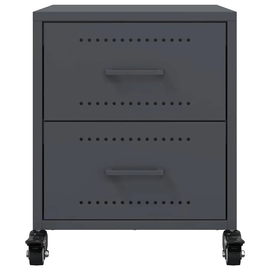 Table de chevet anthracite 36x39x43,5 cm acier - 6
