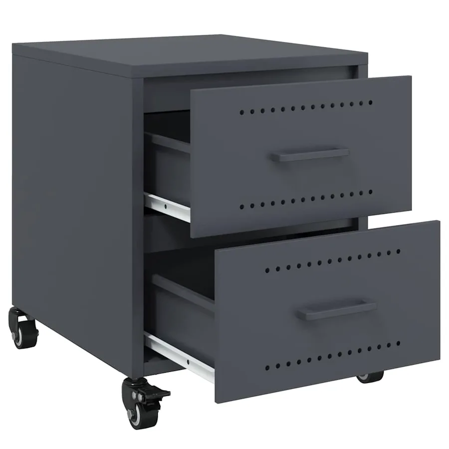 Table de chevet anthracite 36x39x43,5 cm acier - 9