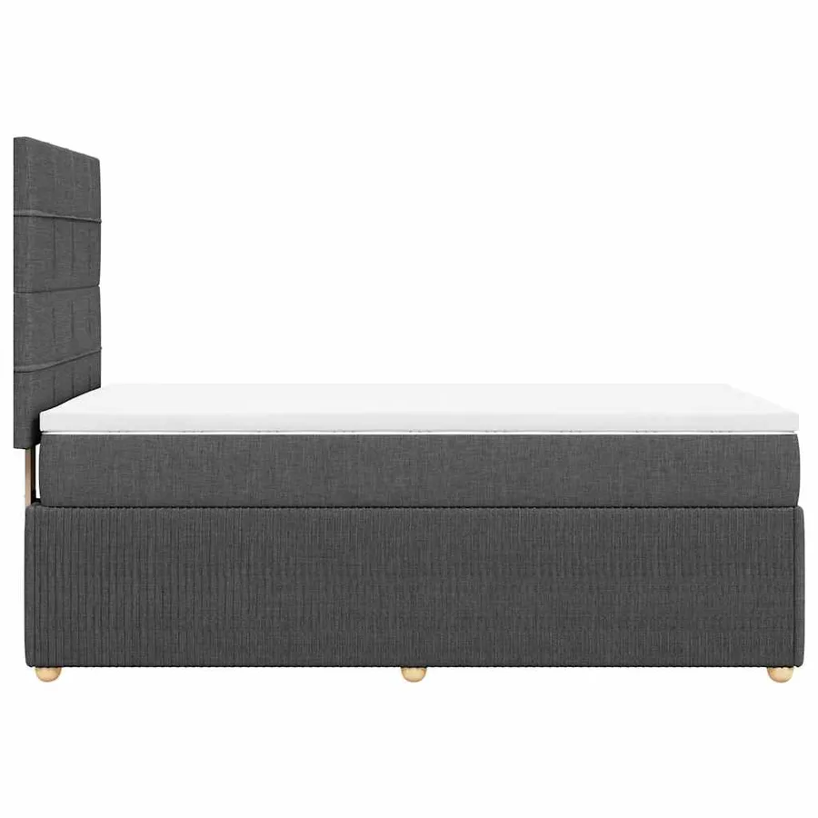 Sommier à lattes de lit et matelas Gris foncé 90x190 cm Tissu - 7