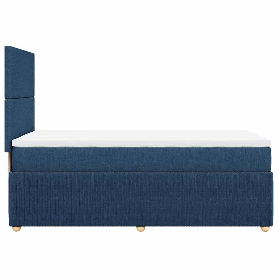 Sommier à lattes de lit avec matelas Bleu 90x190 cm Tissu - 7