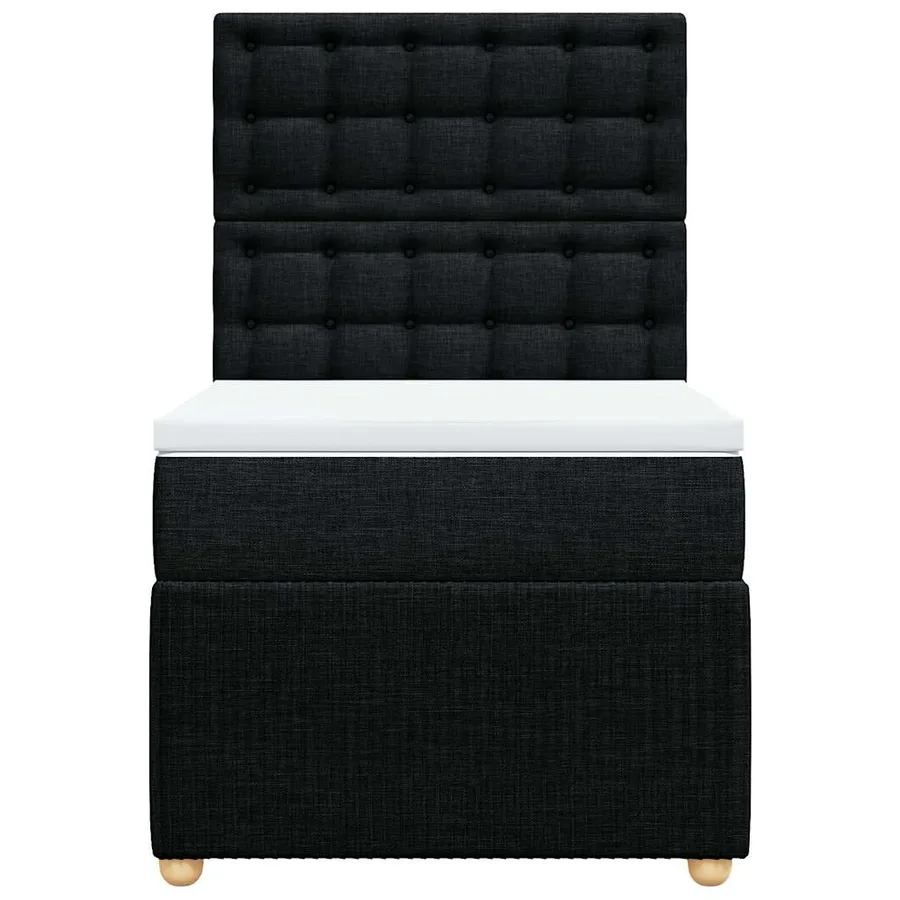 Sommier à lattes de lit avec matelas Noir 90x190 cm Tissu - 6